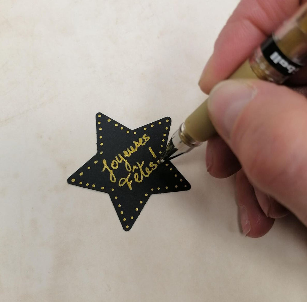 Marque-pages élastique Étoiles de Noël en tissu.