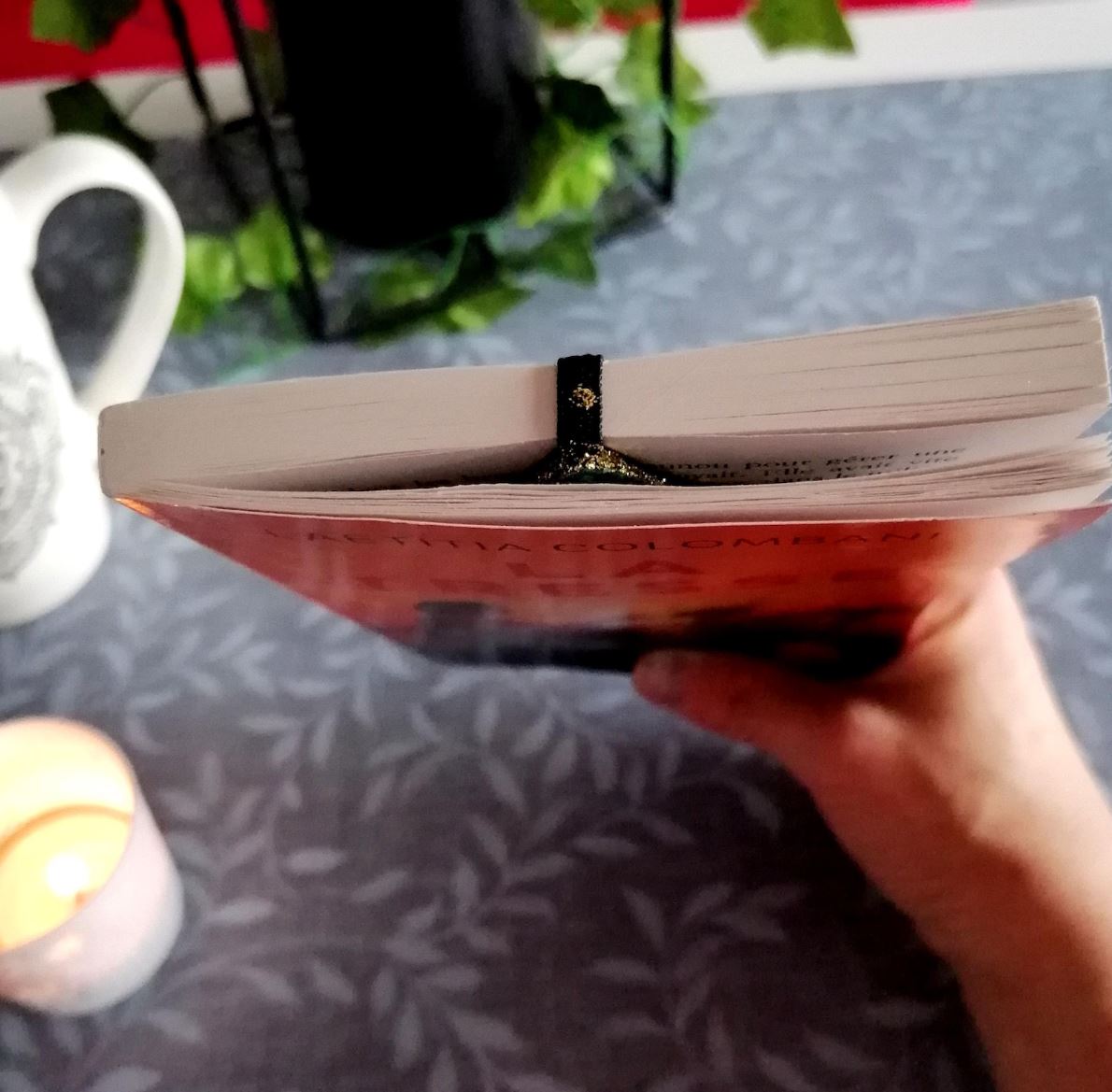 Marque-pages élastique Étoiles de Noël en tissu.