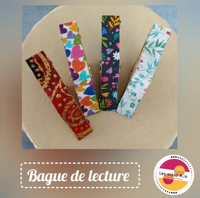 Bagues de lecture en bois et tissu recyclé