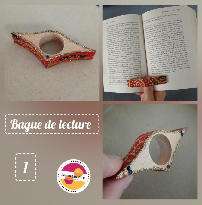 Bagues de lecture en bois et tissu recyclé