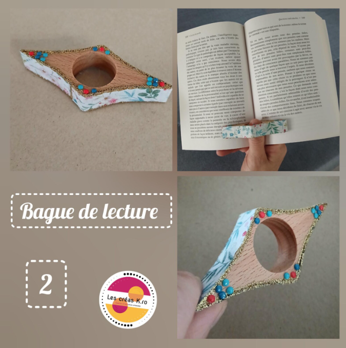 Bagues de lecture en bois et tissu recyclé