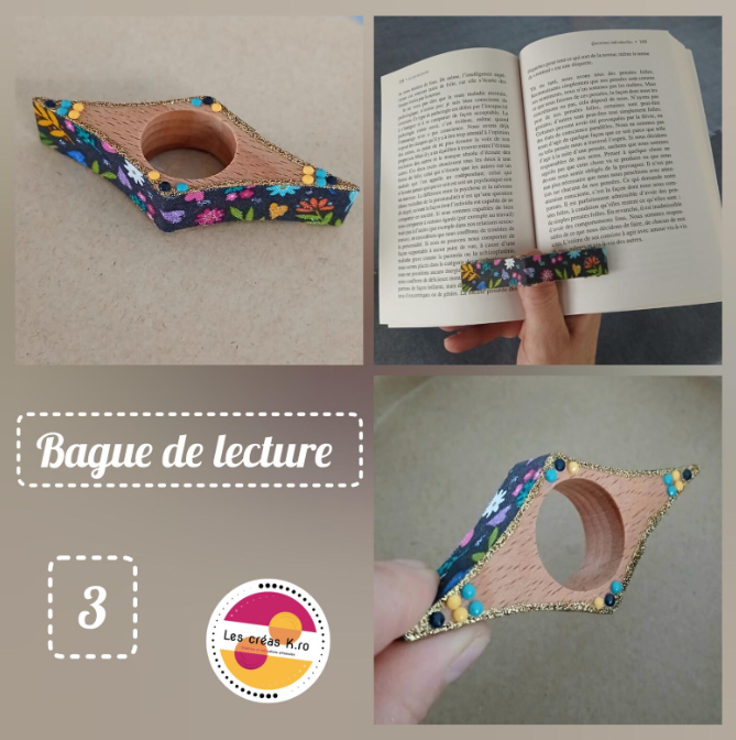 Bagues de lecture en bois et tissu recyclé