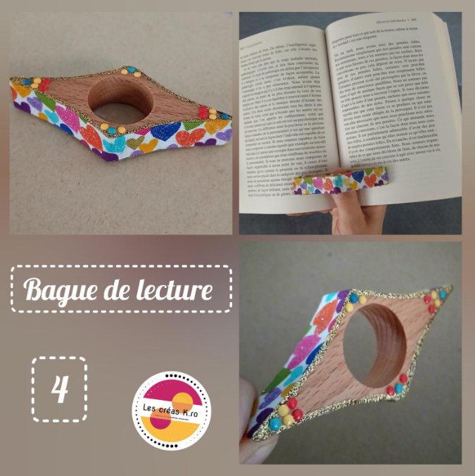 Bagues de lecture en bois et tissu recyclé