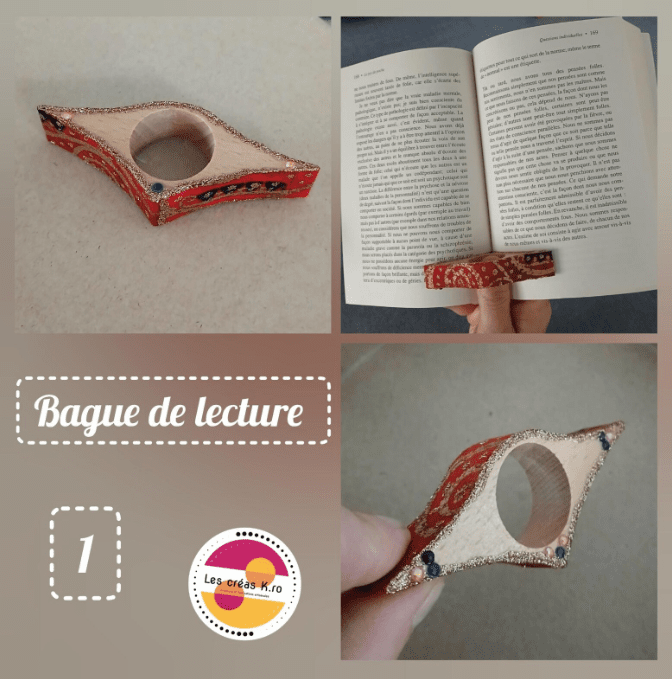 Bagues de lecture en bois et tissu recyclé - CARMANO by Les créas K.ro