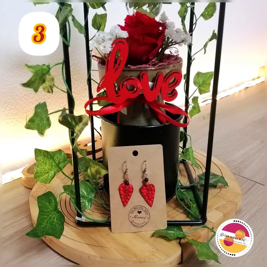 Boucles d’oreilles cœur en tissu - collection LOVE - CARMANO by Les créas K.ro