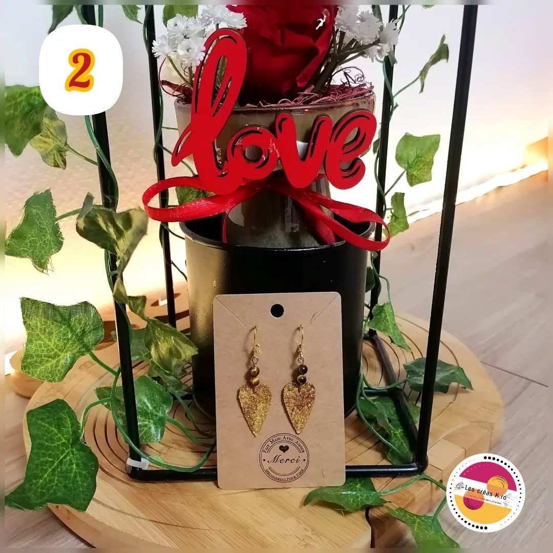 Boucles d’oreilles cœur en tissu - collection LOVE - CARMANO by Les créas K.ro