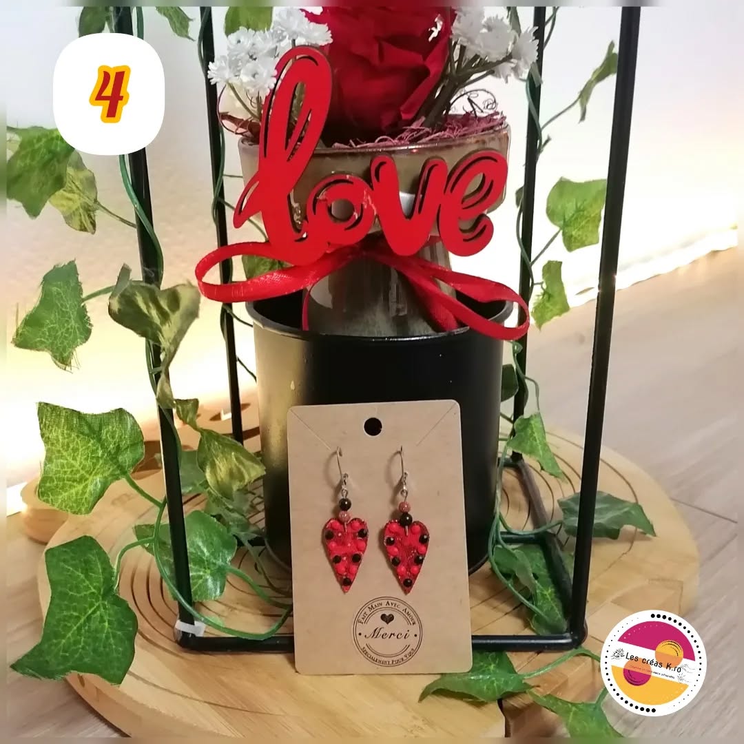 Boucles d’oreilles cœur en tissu - collection LOVE - CARMANO by Les créas K.ro