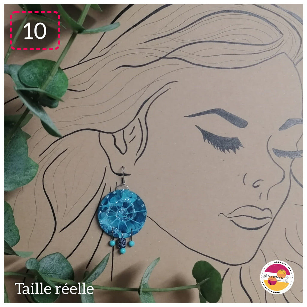 Boucles d’oreilles rondes en tissu - collection RONDO - CARMANO by Les créas K.ro