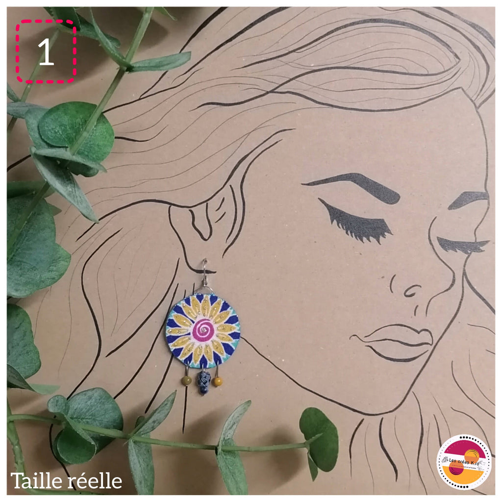 Boucles d’oreilles rondes en tissu - collection RONDO - CARMANO by Les créas K.ro