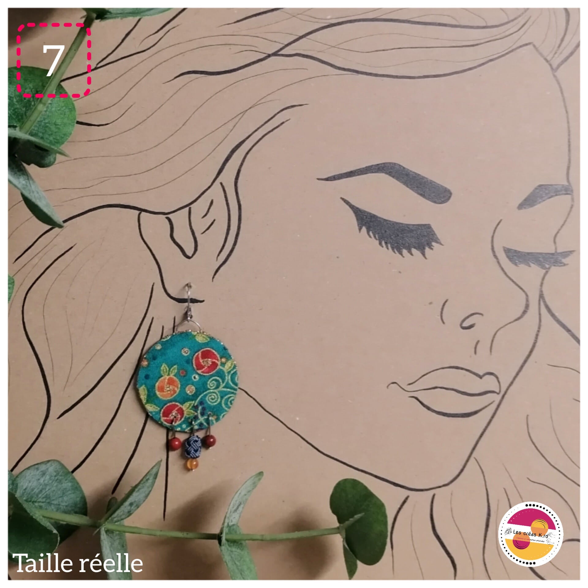 Boucles d’oreilles rondes en tissu - collection RONDO - CARMANO by Les créas K.ro