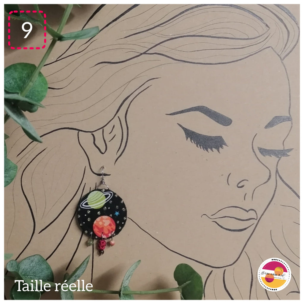 Boucles d’oreilles rondes en tissu - collection RONDO - CARMANO by Les créas K.ro