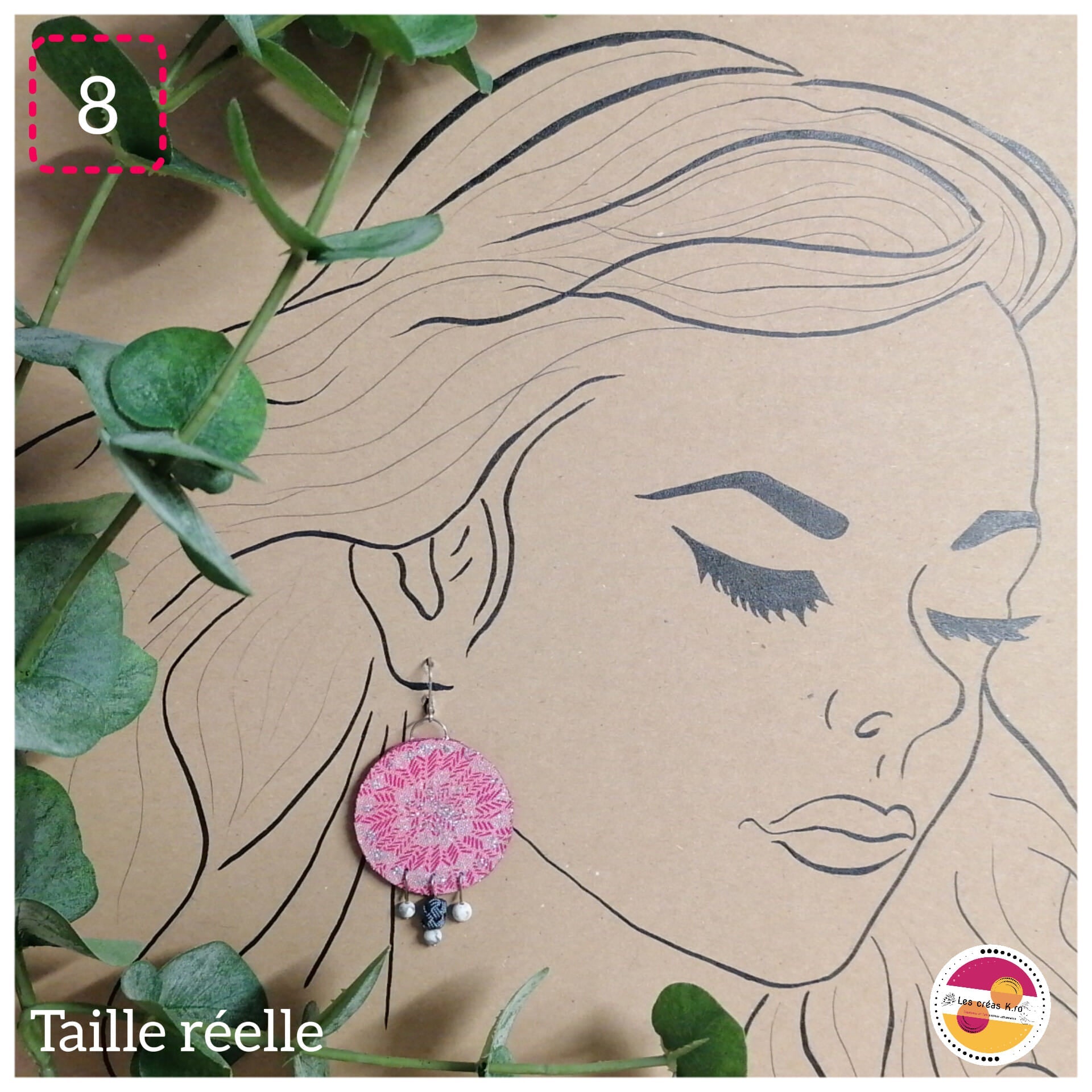 Boucles d’oreilles rondes en tissu - collection RONDO - CARMANO by Les créas K.ro