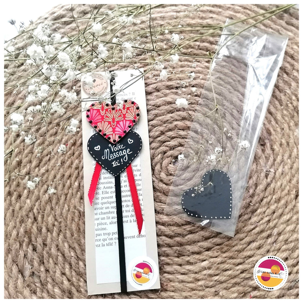 Marque - pages élastique Cœur en tissu. - CARMANO by Les créas K.ro