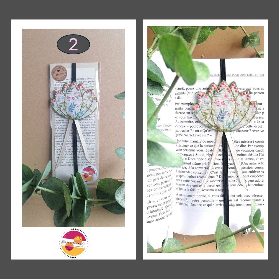 Marque - pages élastique fleur de Lotus en tissu - CARMANO by Les créas K.ro