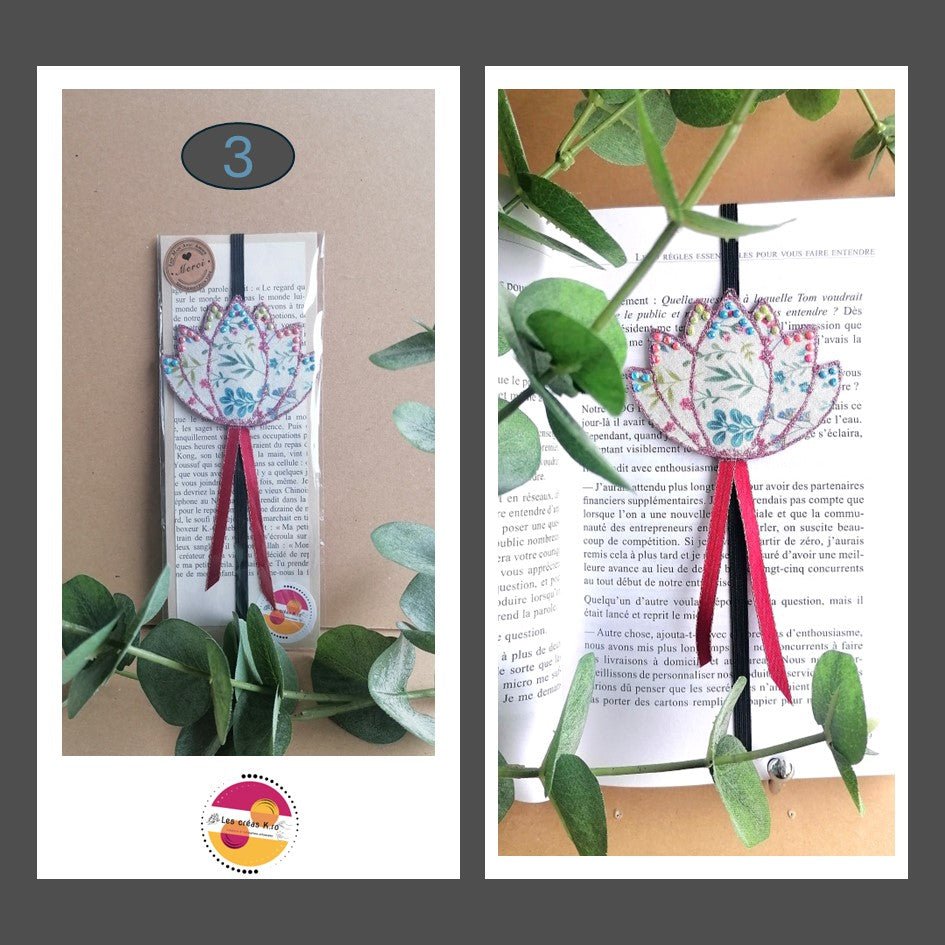 Marque - pages élastique fleur de Lotus en tissu - CARMANO by Les créas K.ro