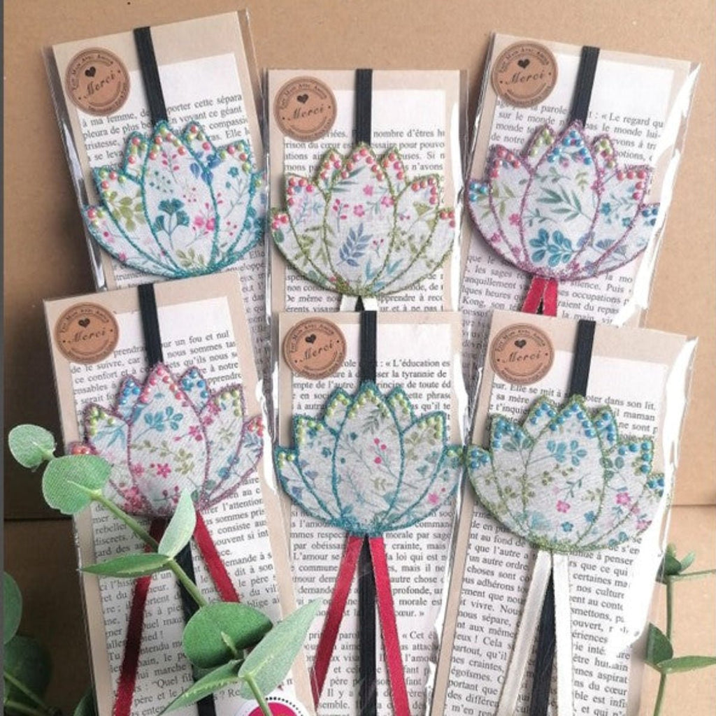 Marque - pages élastique fleur de Lotus en tissu - CARMANO by Les créas K.ro