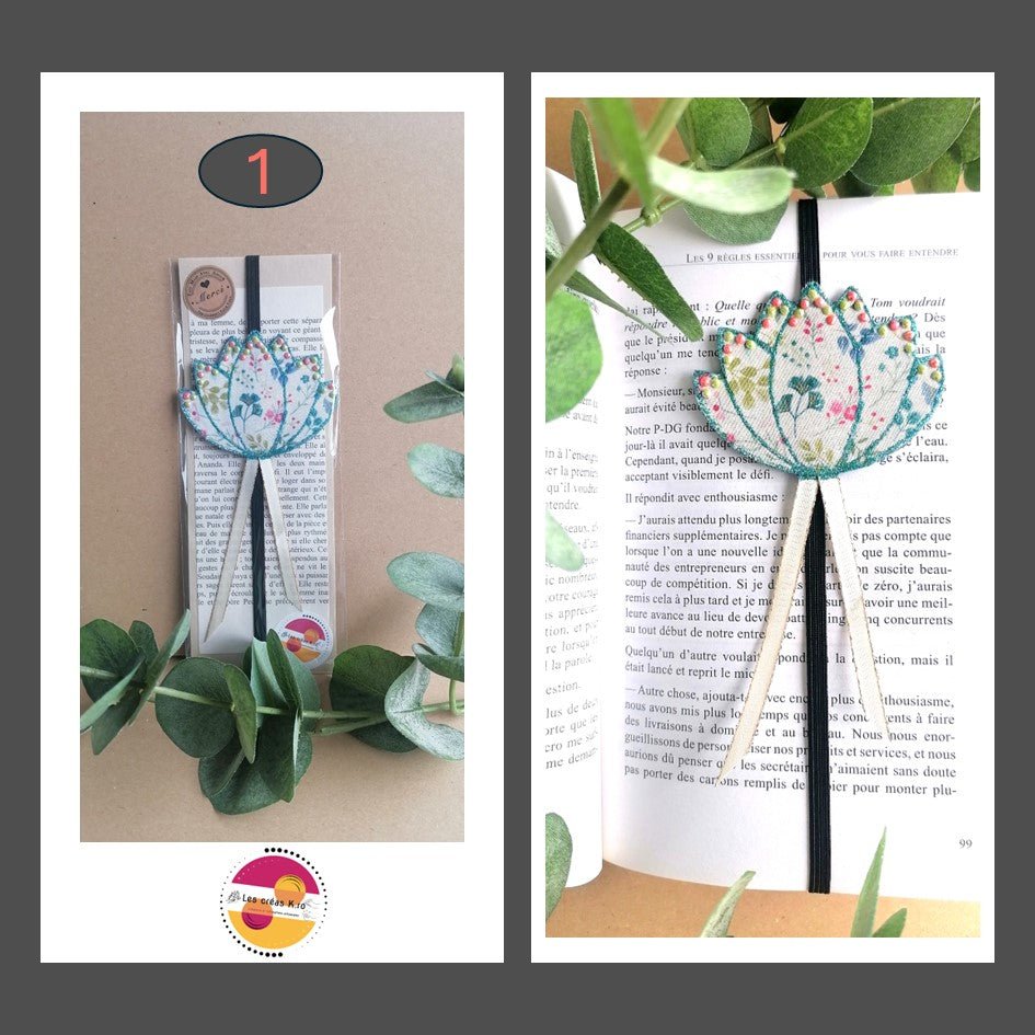 Marque - pages élastique fleur de Lotus en tissu - CARMANO by Les créas K.ro