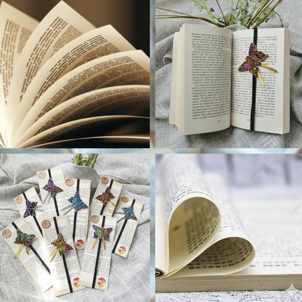 Marque - pages élastique Papillons en tissu. - CARMANO by Les créas K.ro