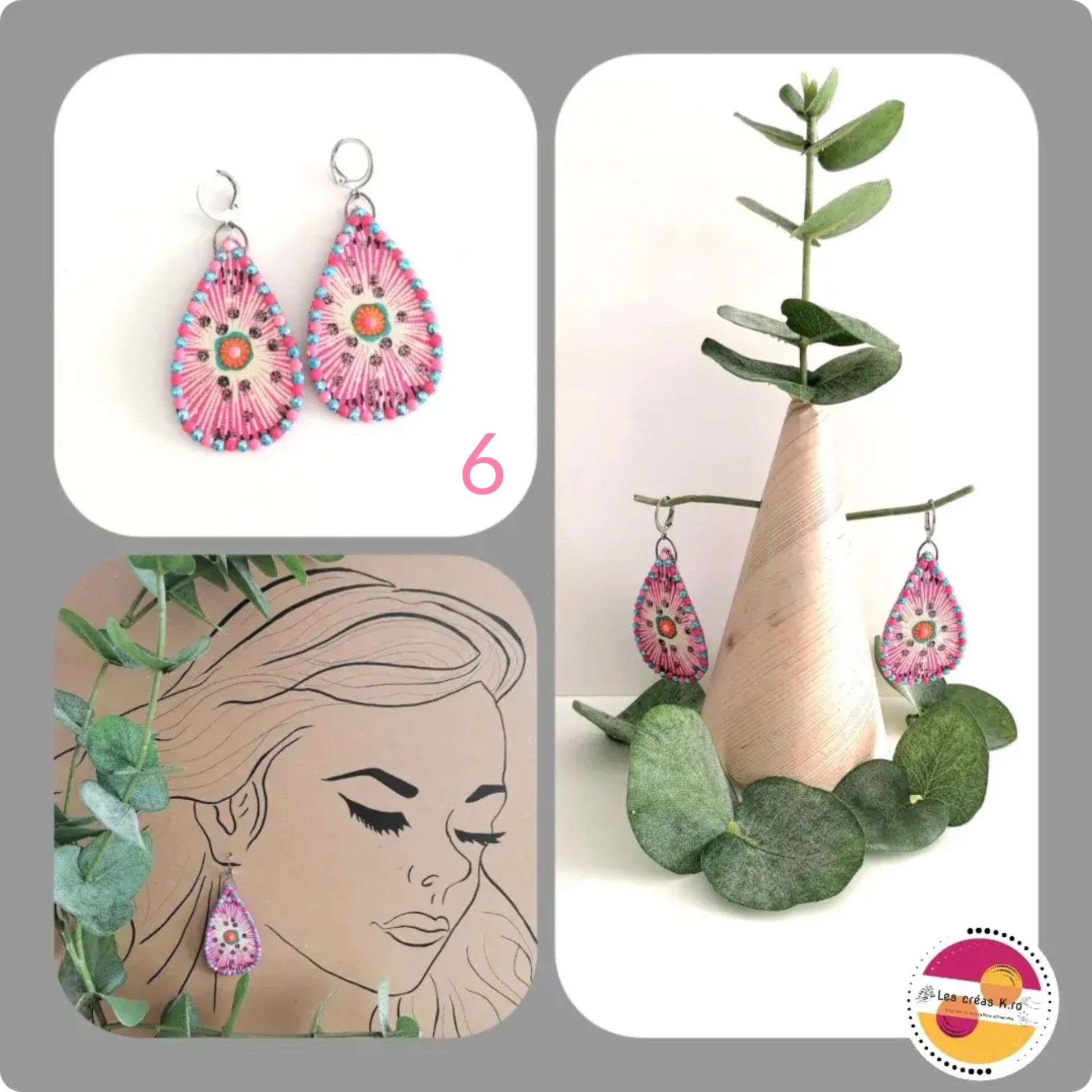 Boucles d’oreilles en tissu - collection GOUTTES
