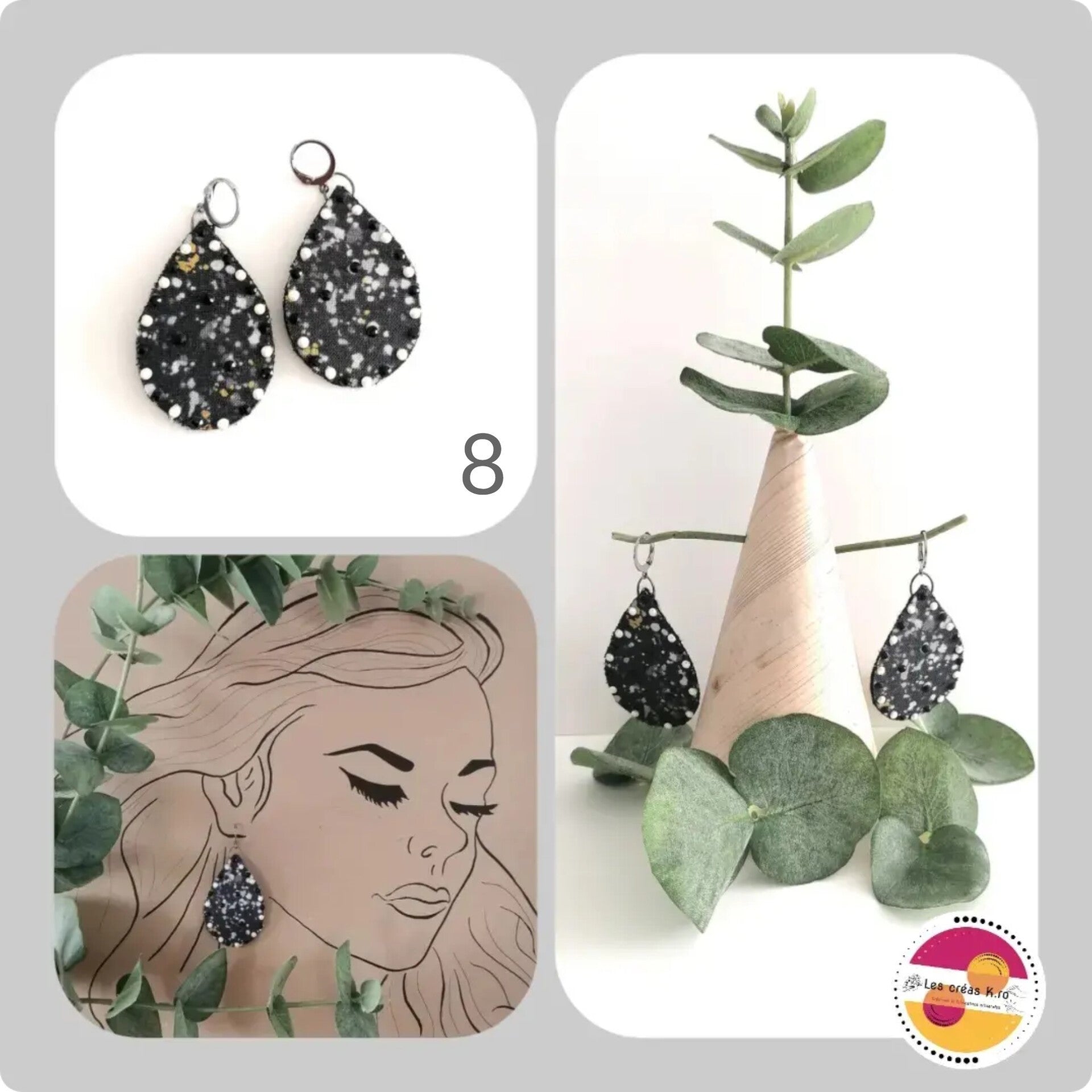 Boucles d’oreilles en tissu - collection GOUTTES